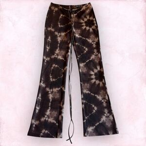 I.AM.GIA Evie Tie Dye Flare Pants Brown Black - Size L